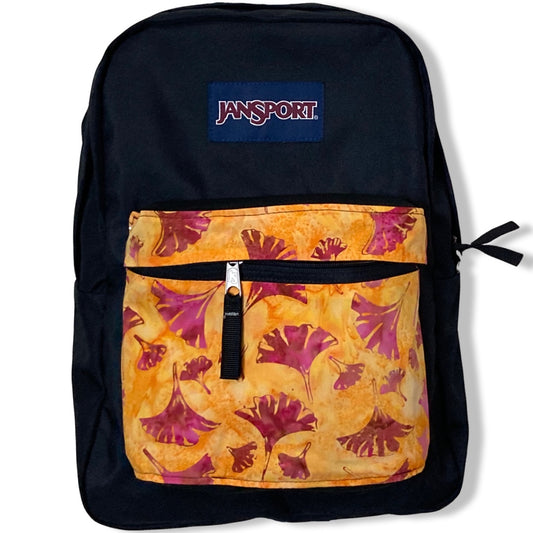 Pink Feather Duster On Orange Yellow Batik