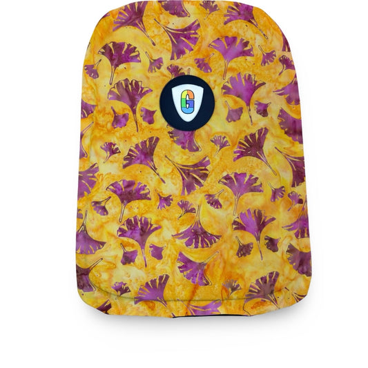 Pink Feather Duster On Orange Yellow Batik