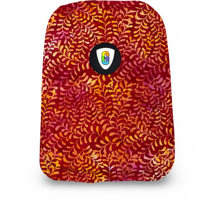 Yellow Ferns On Red & Pink Batik