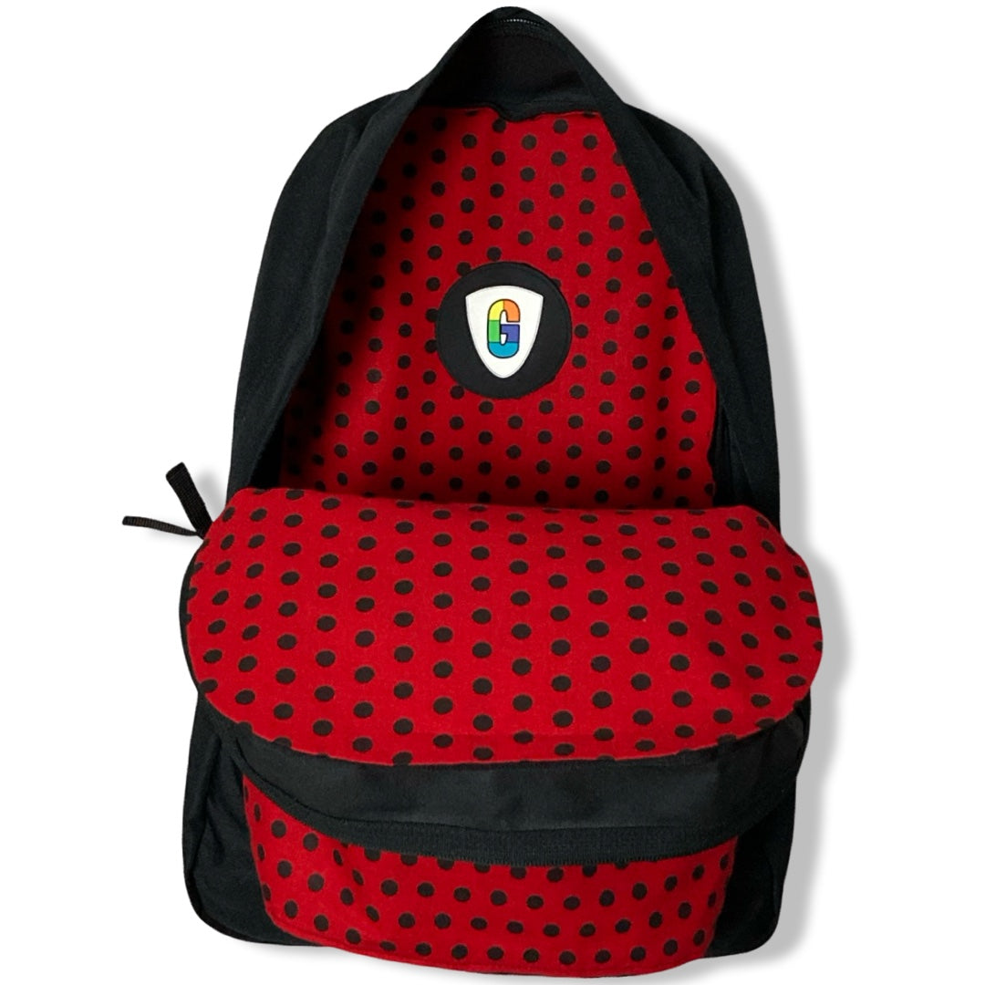 Black Polka Dot On Red