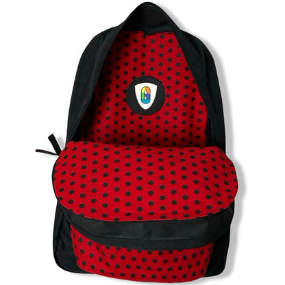 Black Polka Dot On Red