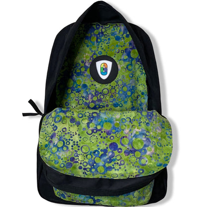 Circles On Green & Blue Batik