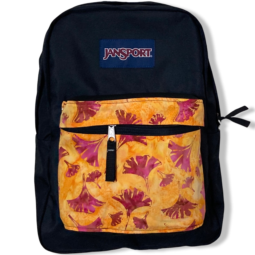 Pink Feather Duster On Orange Yellow Batik