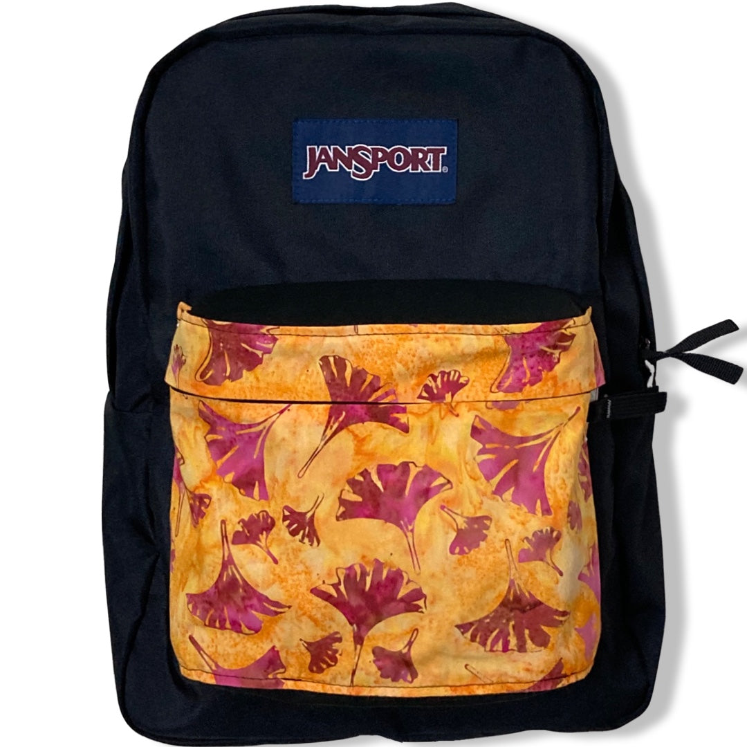 Pink Feather Duster On Orange Yellow Batik