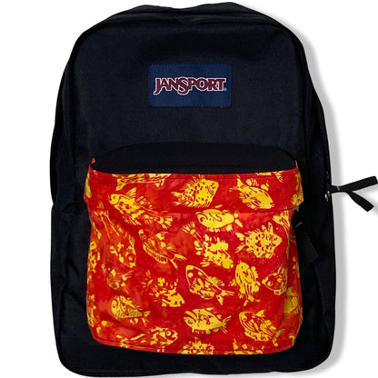 Yellow Fish on Red Orange Batik