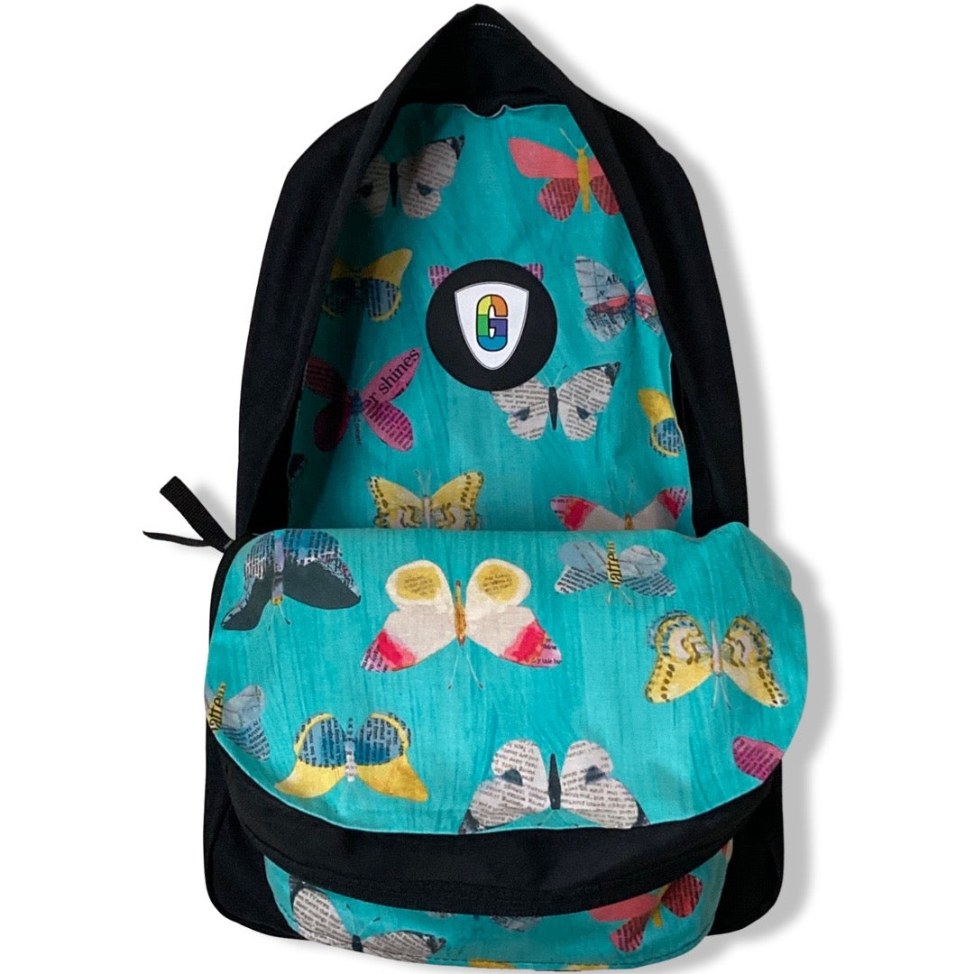 Newspaper Butterfly Aqua