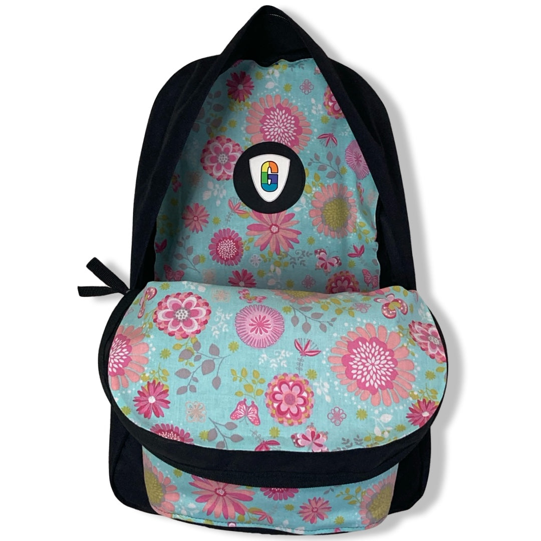 Pink Flowers On Blue