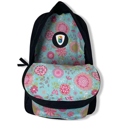 Pink Flowers On Blue