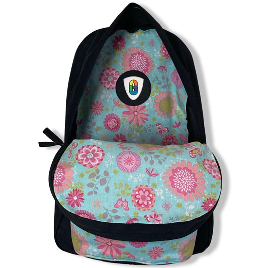 Pink Flowers On Blue