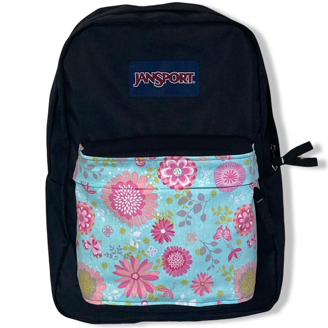 Pink Flowers On Blue –