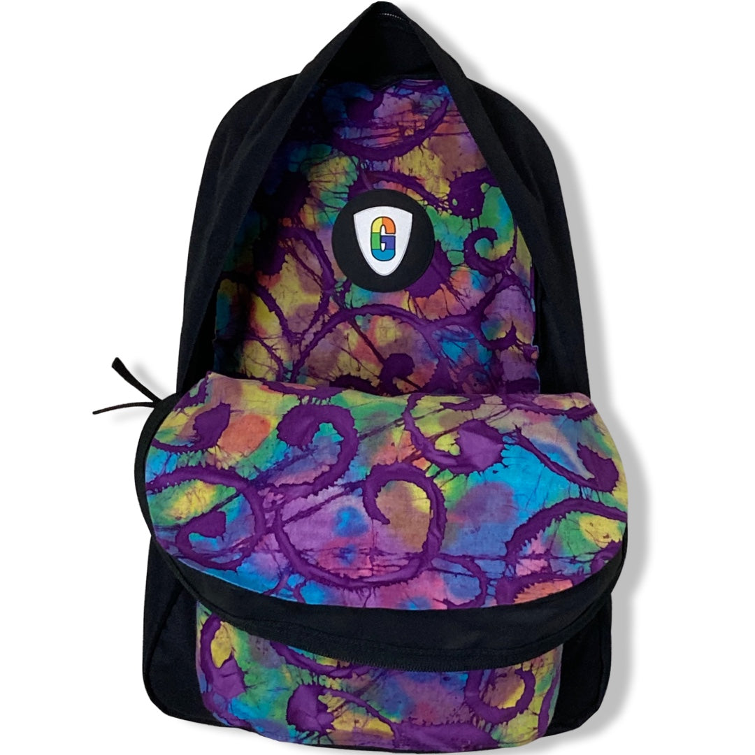 Purple Swirl On Rainbow Batik