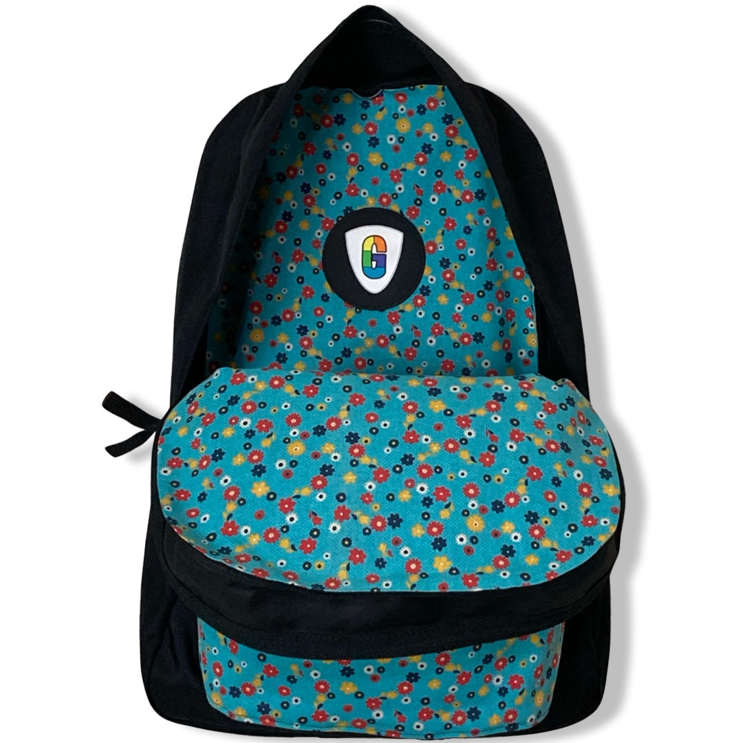 Red White Yellow Flowers On Blue