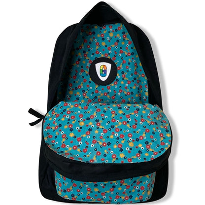 Red White Yellow Flowers On Blue