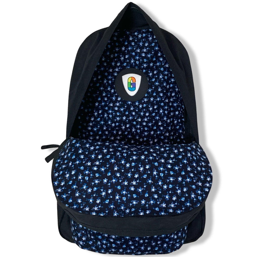 Blue Flowers On Black