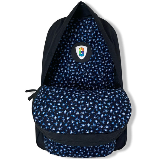 Blue Flowers On Black