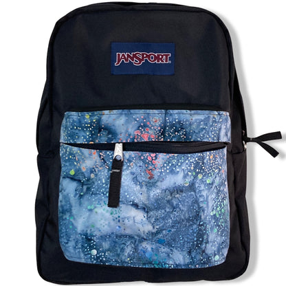 Rainbow Splatter On Grey & Blue Batik