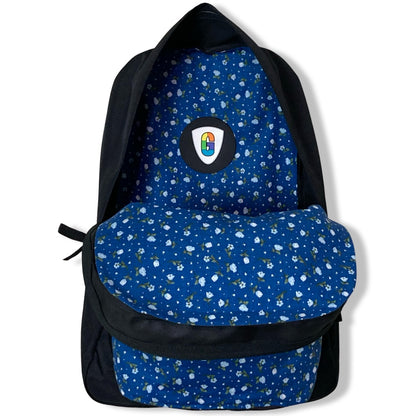 White Flowers On Blue