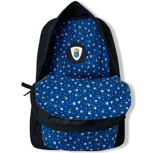 White Flowers On Blue