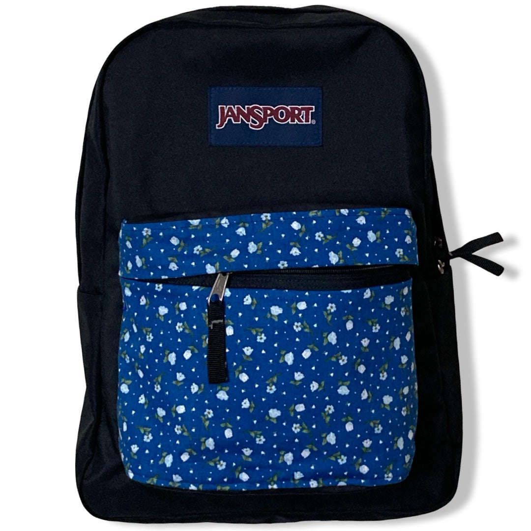 White Flowers On Blue