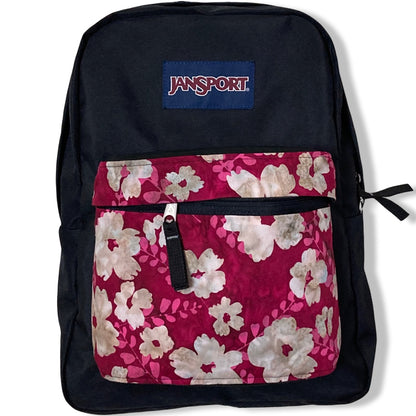 White Flowers On Red Batik