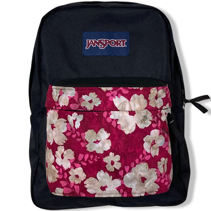 White Flowers On Red Batik